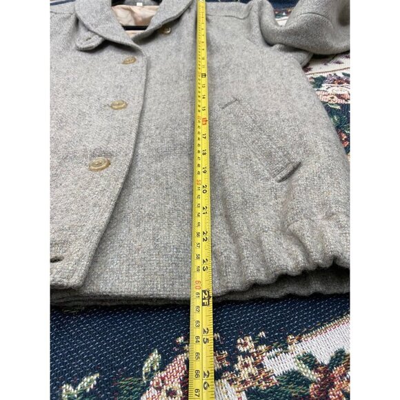 Vintage Macys Pure Wool Cream Jacket Womens 8 Zip Fall Neutral Winter Cozy - Picture 6 of 16